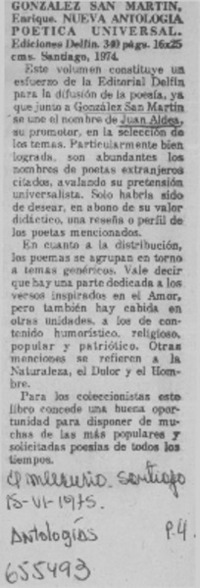 Nueva antología poetica universal.  [artículo]