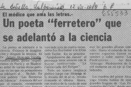 Un Poeta "ferretero" que se adelantó a la ciencia.  [artículo]
