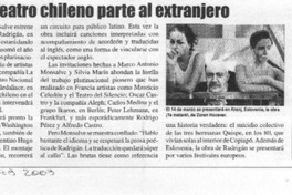 Teatro chileno parte al extranjero.  [artículo]