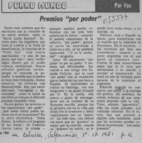 Premios "por poder"  [artículo] Fox.