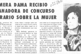 Primera dama recibió a ganadora de concurso literario sobre la mujer  [artículo]