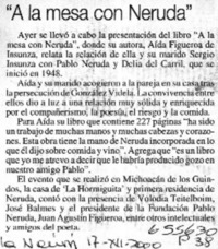 A la mesa con Neruda.  [artículo]