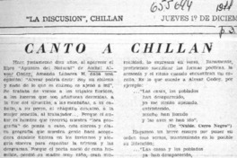Canto a Chillán.  [artículo]