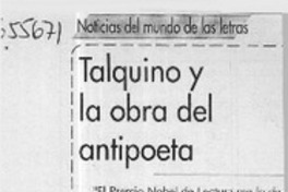 Talquino y la obra sel antipoeta.  [artículo]
