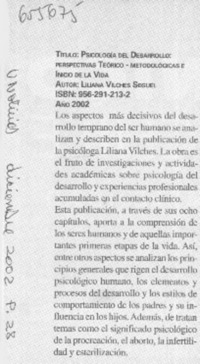 Psicología del desarrollo.  [artículo]