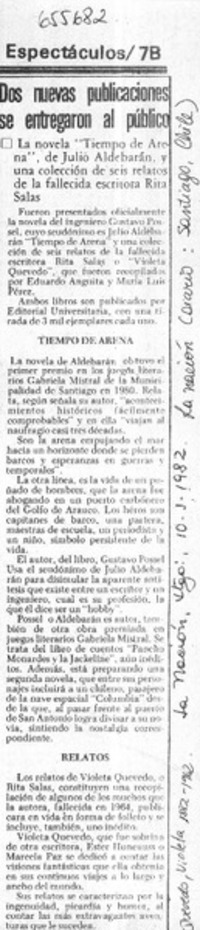 Dos nuevas publicaciones se entregaron al público.  [artículo]