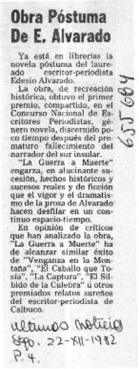 Obra Póstuma de E. Alvarado.  [artículo]