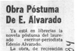 Obra Póstuma de E. Alvarado.  [artículo]