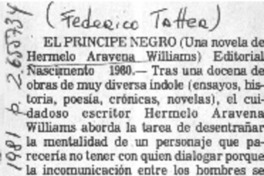 El príncipe negro.  [artículo] Federico Tatter.