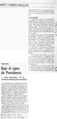 Bajo el signo de Providencia.  [artículo] H. E.