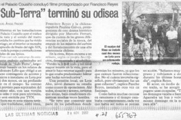 "Sub-Terra" terminó su odisea  [artículo] Miguel Angel Fredes.