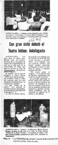 Con gran éxito debutó Teatro Intimo: Antofagasta.  [artículo]