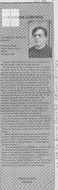 Ventana Literaria  [artículo] Miguel Ramírez.