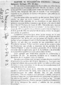 Allende. Su pensamiento político.  [artículo]