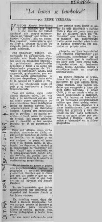 "La banca se bambolea"  [artículo] René Vergara.