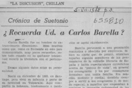 Recuerda Ud. a Carlos Barella?  [artículo] Suetonio