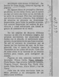Mujeres chilenas cuentan.  [artículo]