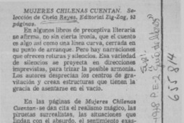Mujeres chilenas cuentan.  [artículo]
