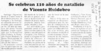 Se celebran 110 años de natalicio de Vicente Huidobro.