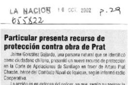 Particular presenta recurso de protección contra obra de Prat.  [artículo]