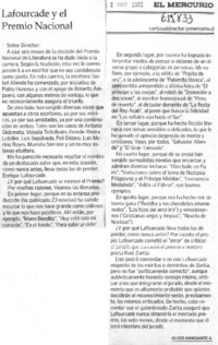 Lafourcade y el Premio Nacional  [artículo] Ulises Nancuante Almonacid.