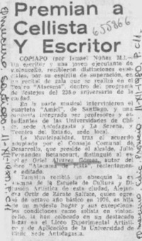 Premian a cellista y escritor