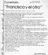 Francisca y el otro : [comentario] [artículo] Norma Sierpe Cáceres.