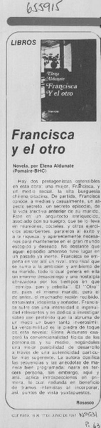 Francisca y el otro  [artículo] Rosasco.