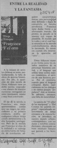 Entre la realidad y la fantasía  [artículo]