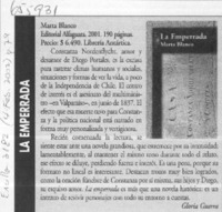 La Emperrada.  [artículo] Gloria Guerra.