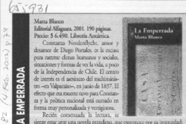 La Emperrada.  [artículo] Gloria Guerra.