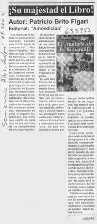 Su majestad el libro  [artículo] Luis Paz.