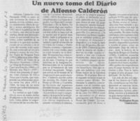 Un nuevo tomo del diario de Alfonso Calderón.