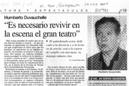 "Es necesario revivir en la escena el gran teatro".  [artículo] Paulina Pérez Diez.