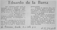 Eduardo de la Barra.  [artículo]