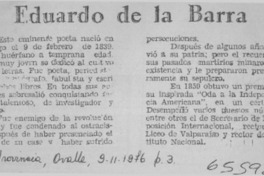 Eduardo de la Barra.  [artículo]