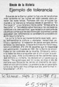 Ejemplo de tolerancia.  [artículo] F. P.