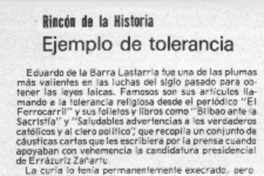 Ejemplo de tolerancia.  [artículo] F. P.