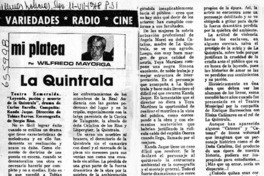 La Quintrala.  [artículo] Wilfredo Mayorga.