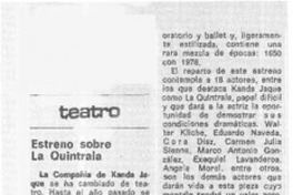 Estreno sobre La Quintrala.  [artículo]