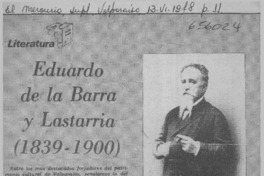 Eduardo de la Barra y Lastarria (1839-1900)  [artículo] Ruth Eliana Merino.