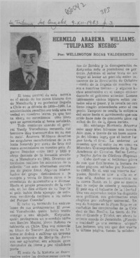 Hermelo Arabena Williams, "Tulipanes negros"  [artículo] Wellington Rojas Valdebenito.