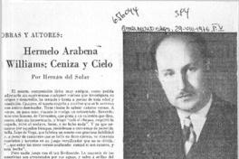 Hermelo Arabena Williams, Ceniza y cielo  [artículo] Hernán del Solar.