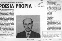Poesía propia  [artículo] Víctor Castro.