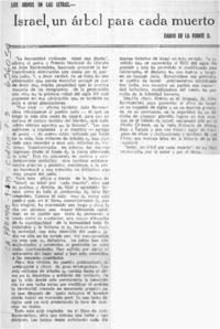 Israel, un árbol para cada muerto.  [artículo] Darío de la Fuente D.