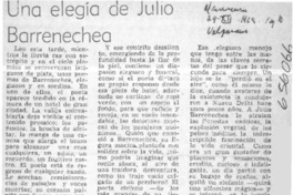 Una elegía de Julio Barrenechea.  [artículo] Raúl Andrade.