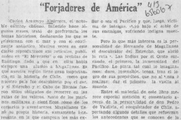 "Forjadores de América"  [artículo] Osvaldo Wegmann H.
