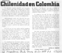 Chilenidad en Colombia  [artículo] Gonzalo Orrego.