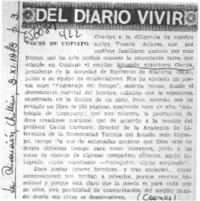Del diario vivir  [artículo] Cronos.