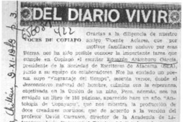Del diario vivir  [artículo] Cronos.